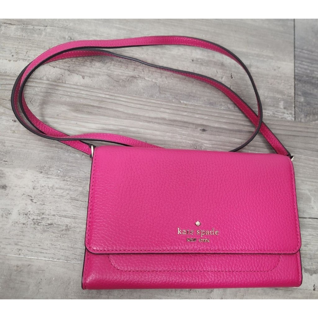 Kate Spade Harlow Crossbody Bag In Pebbled Leather Bright Pink
